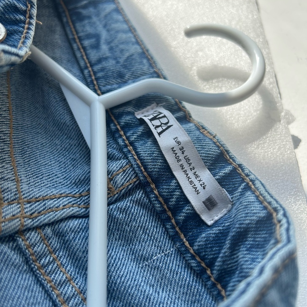 Zara Blue Denim Jeans Size 2 US 24 - Picture 6 of 6